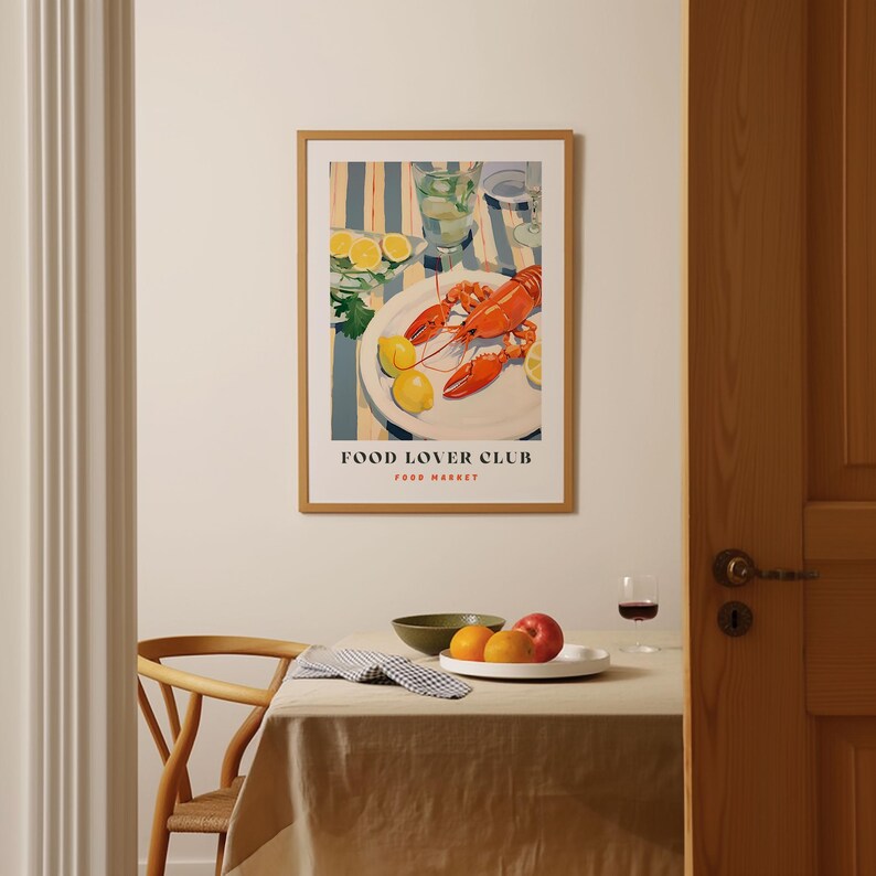 Lobster Print: Food Lover Club Kitchen Wall Art image 13