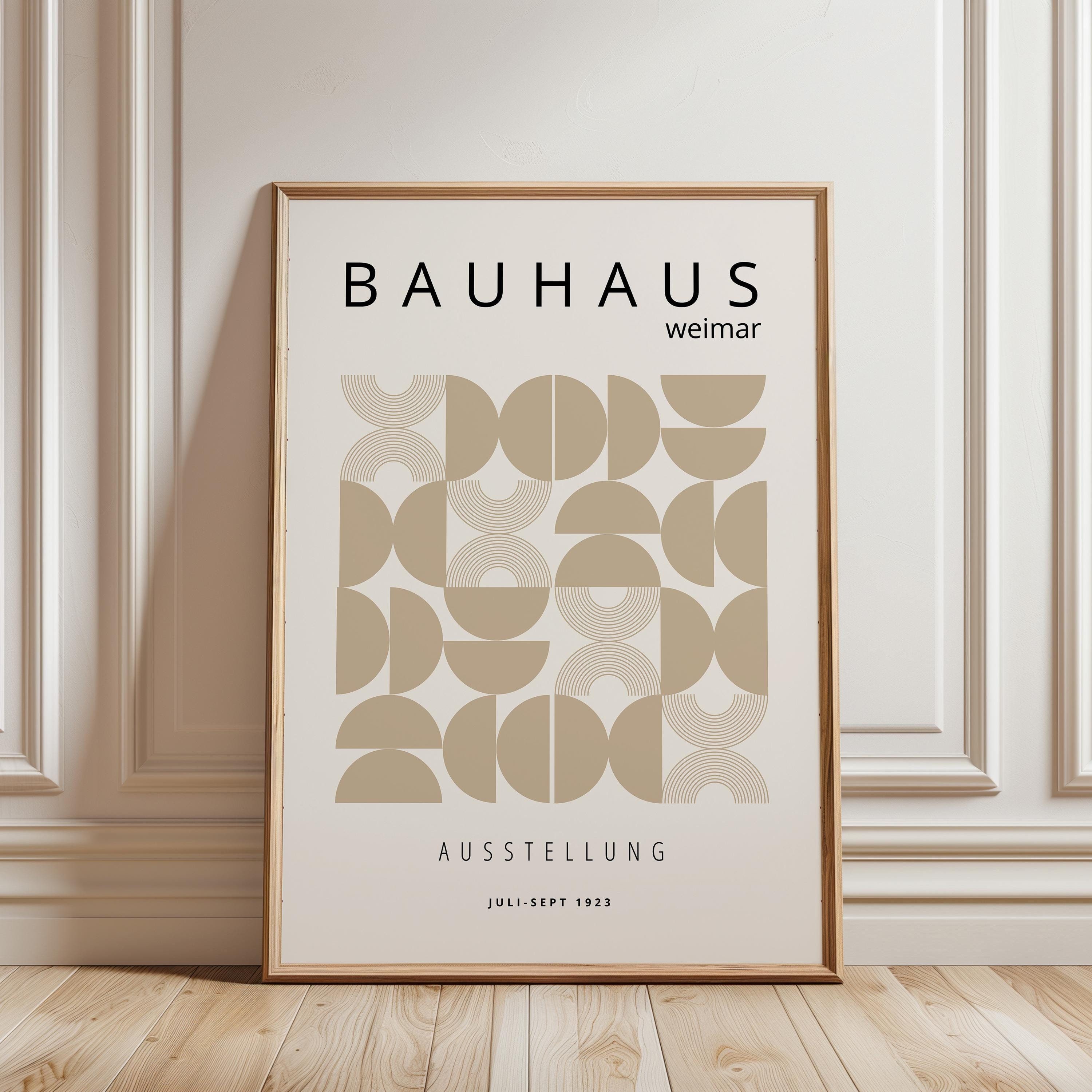 Beige Bauhaus Art Print: Mid-century Modern Framed Wall Art - Etsy