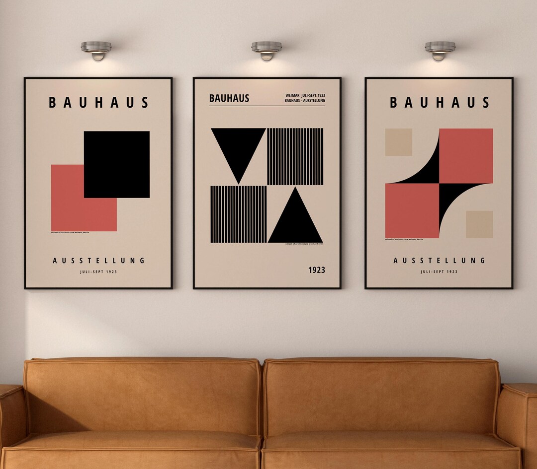 Framed Bauhaus Poster Set of 3: Mid-century Modern Wall Art - Etsy