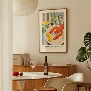 Lobster Print: Food Lover Club Kitchen Wall Art image 15