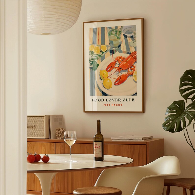 Lobster Print: Food Lover Club Kitchen Wall Art image 15