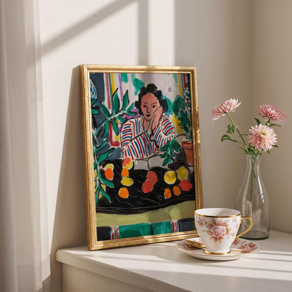 Henri Matisse 花瓶と果物 リトグラフ 額縁入り Henri Matisse 'Red