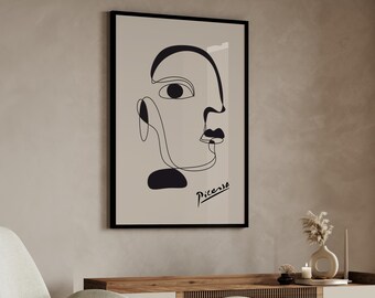 PICASSO 油絵アート Picasso Print, Framed Wall Art Abstract Art, Maximalist