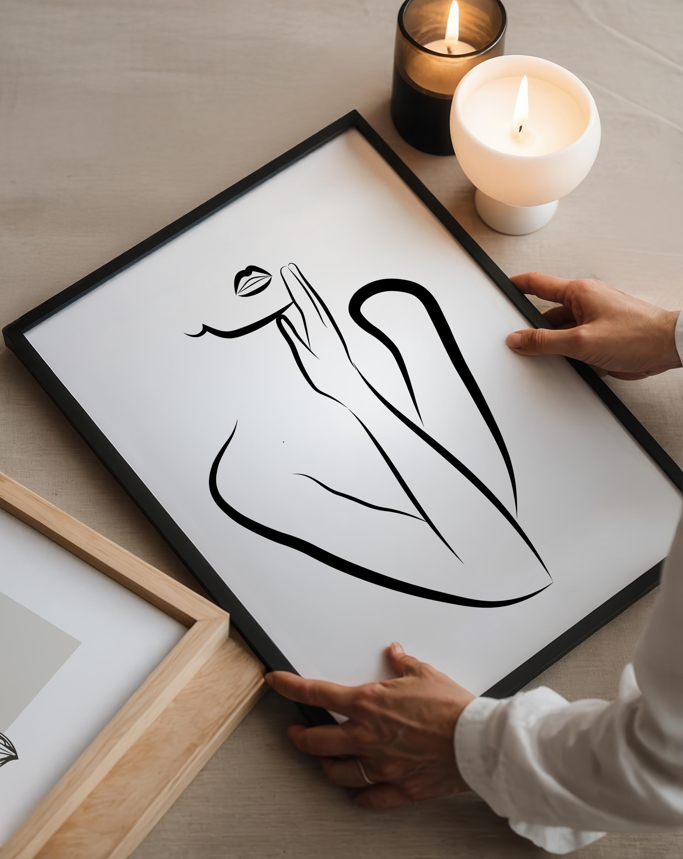 Minimalist Woman Face Line Art Print: Bedroom Wall Decor - Etsy