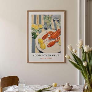 Lobster Print: Food Lover Club Kitchen Wall Art image 9