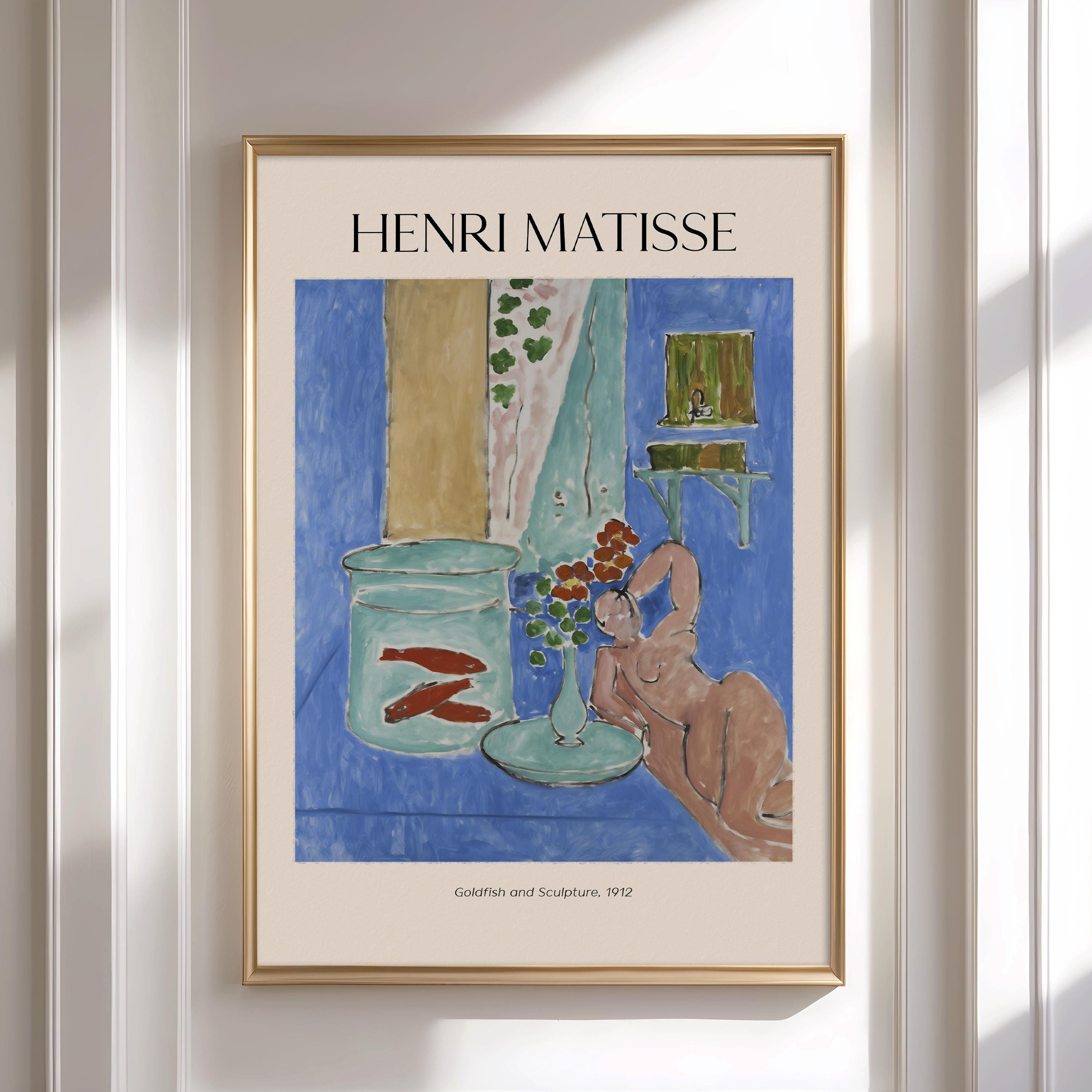 Henri Matisse - Goldfish and Sculpture Print - Framed Wall Art