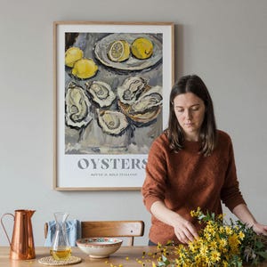 Italian Oysters Illustration: Kitchen Food Wall Art Print image 15