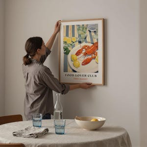 Lobster Print: Food Lover Club Kitchen Wall Art image 2