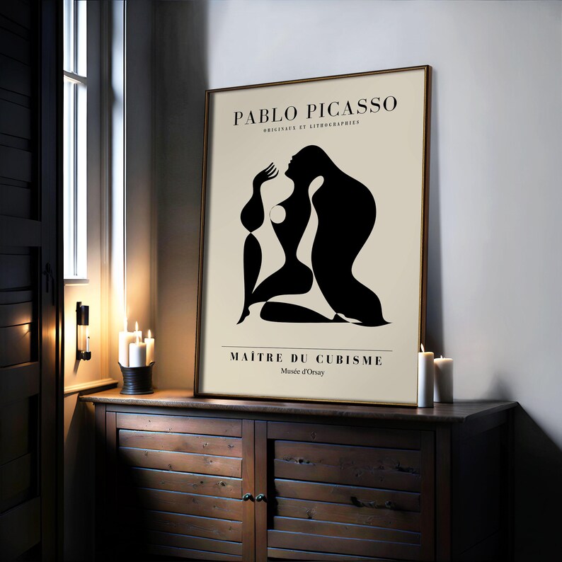 Picasso Print: Framed Abstract Cubism Wall Art image 2