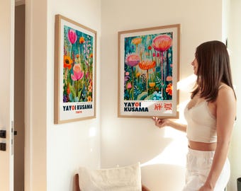 Yayoi Kusama Print Set of 2: Framed Botanical Japanese Wall Art - Etsy