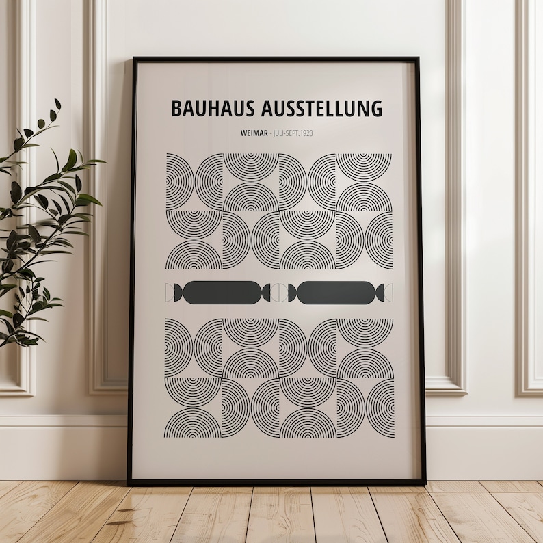 Geometric Bauhaus Art Print - Mid Century Modern Wall Decor - Etsy