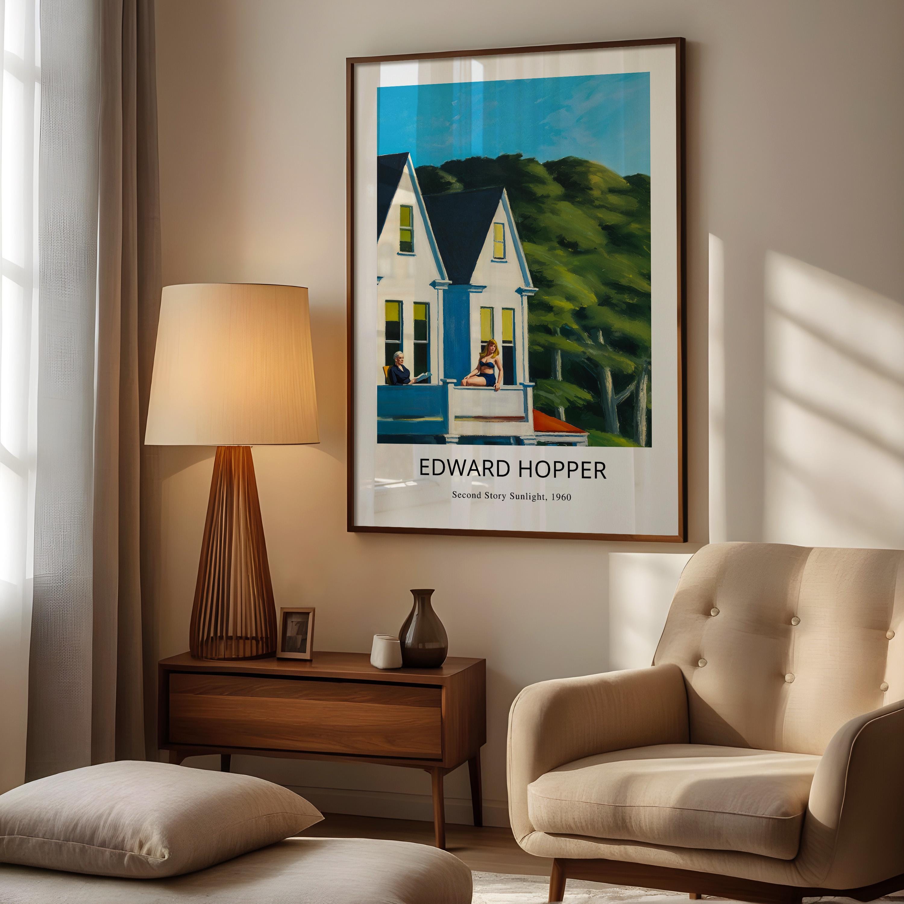 Edward Hopper Print: Second Story Sunlight, Framed Museum-Quality