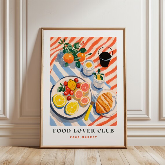 Fruit Illustration Print: Food Lover Kitchen Wall Art
