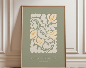 Botanical Wall Art, Flower Market Prints, Sage Green Decor, Set of 3 ...