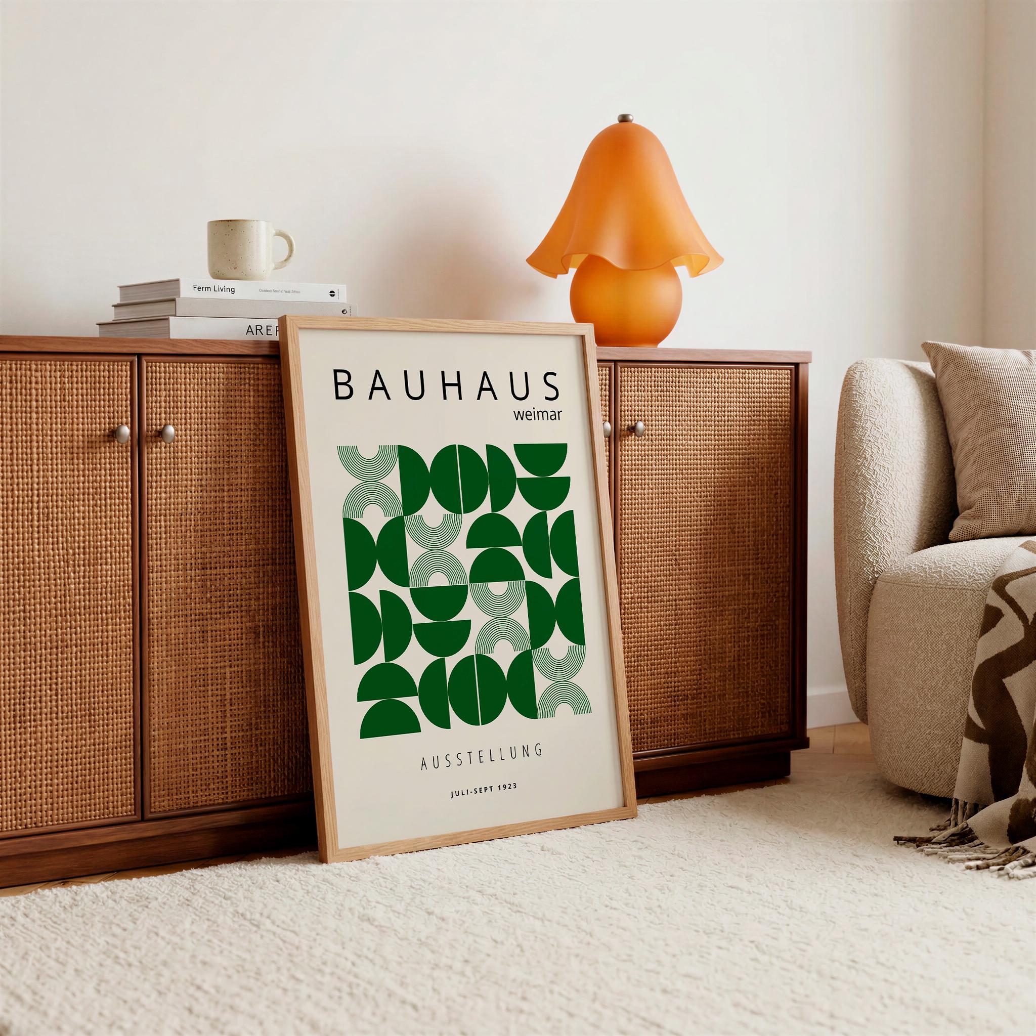 【額装済・A1】Japandi-03　KONTUR / Bauhaus アート Green Bauhaus Art Print: Mid-century Modern Wall Decor - Etsy Canada