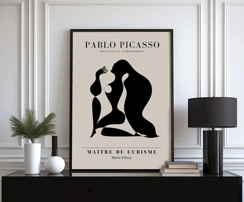 Picasso Print: Framed Abstract Cubism Wall Art image 1