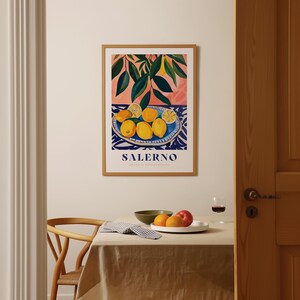 Italian Lemon Print: Kitchen Wall Art, Citrus Illustration image 2