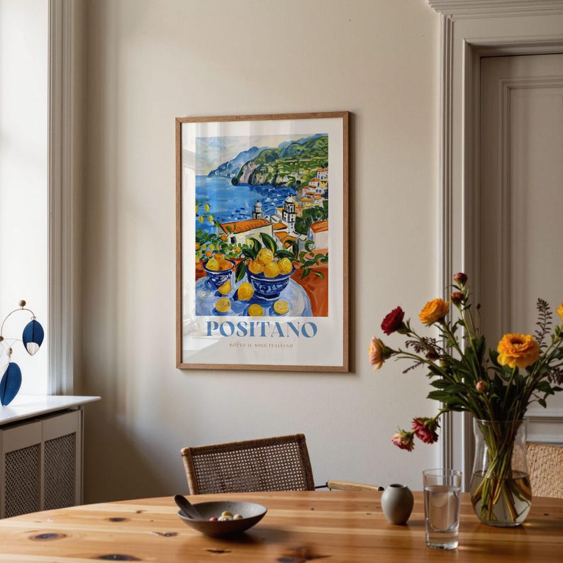 Positano Print: Framed Italian Coastal Wall Art image 6