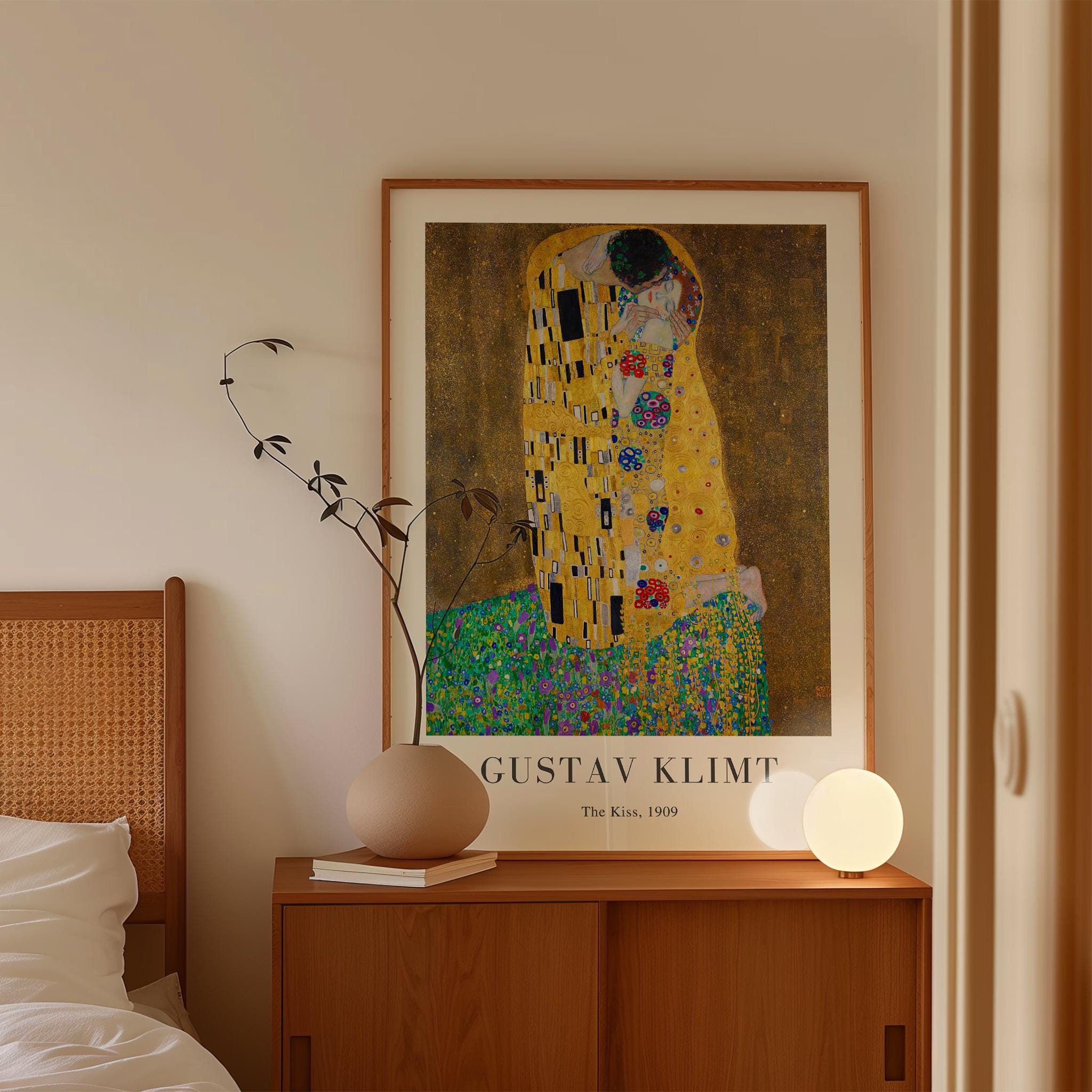 Gustav Klimt 'The Kiss' Print - Framed Antique Oil Painting - Etsy
