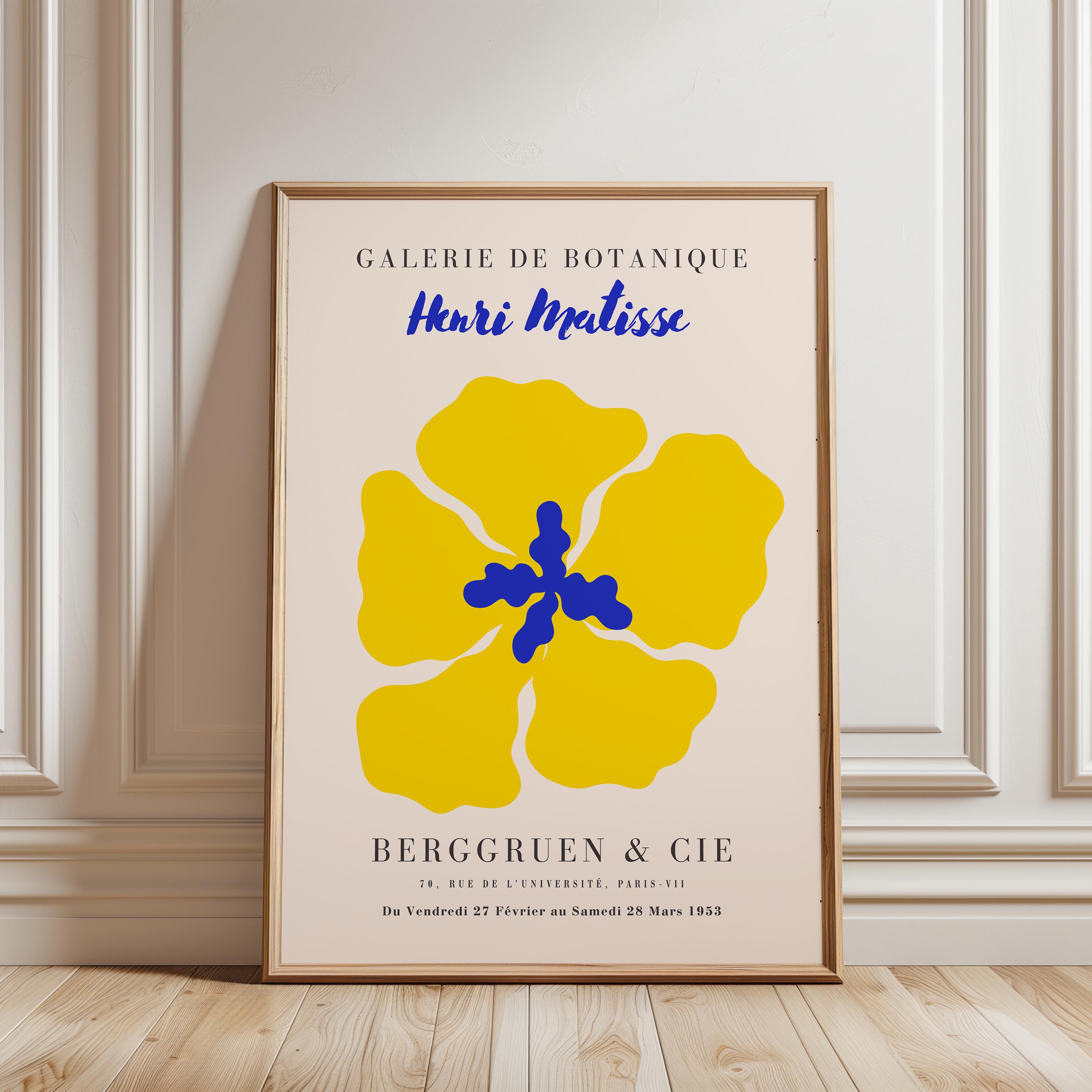 Matisse Inspired Yellow Flower Print: Boho Botanical Wall Art