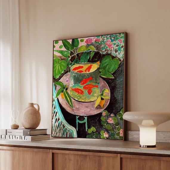 Henri Matisse Goldfish Print: Framed Botanical Canvas Wall Art