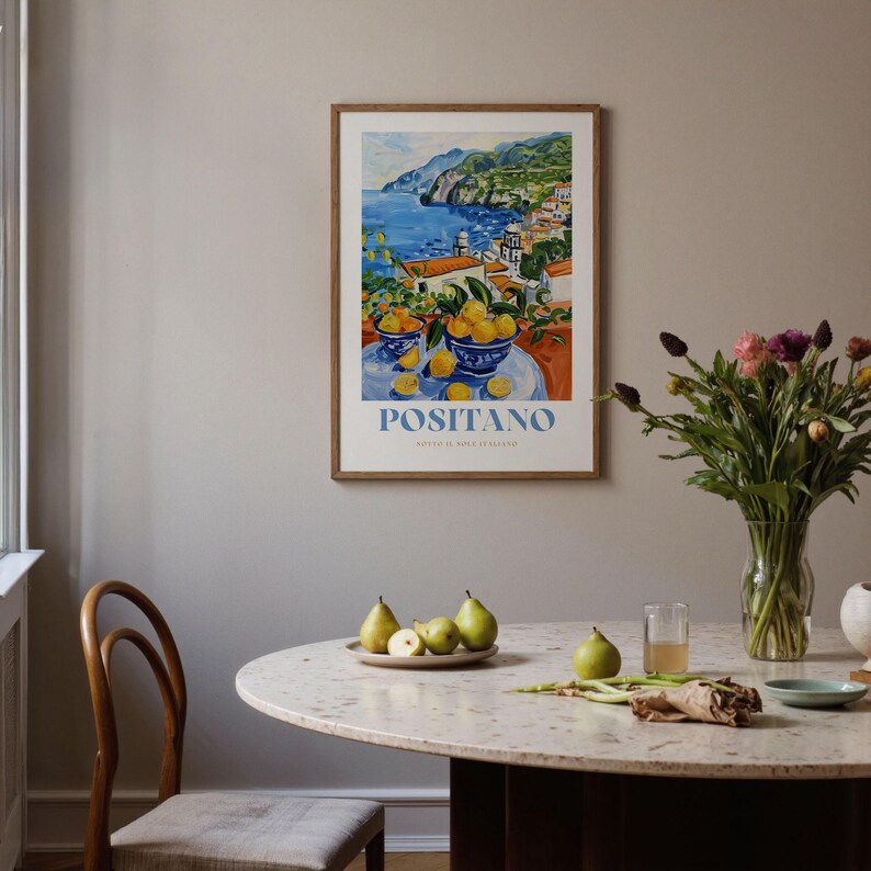 Positano Print: Framed Italian Coastal Wall Art image 5