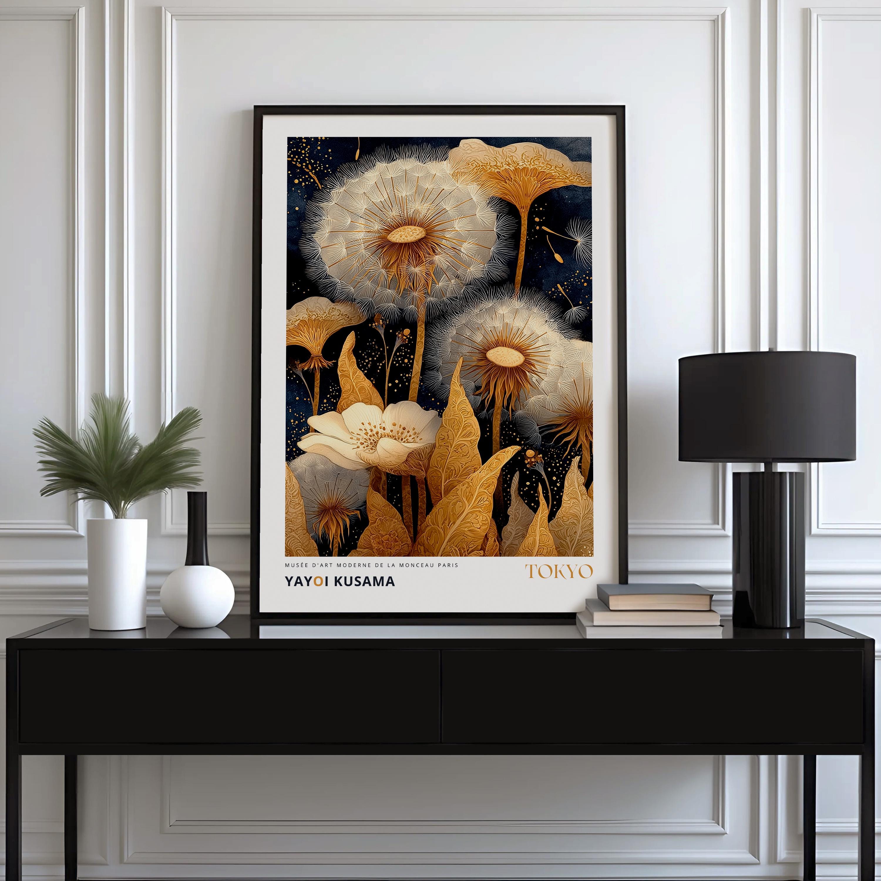 Yayoi Kusama Dandelion Poster, Japanese Botanical Wall Art