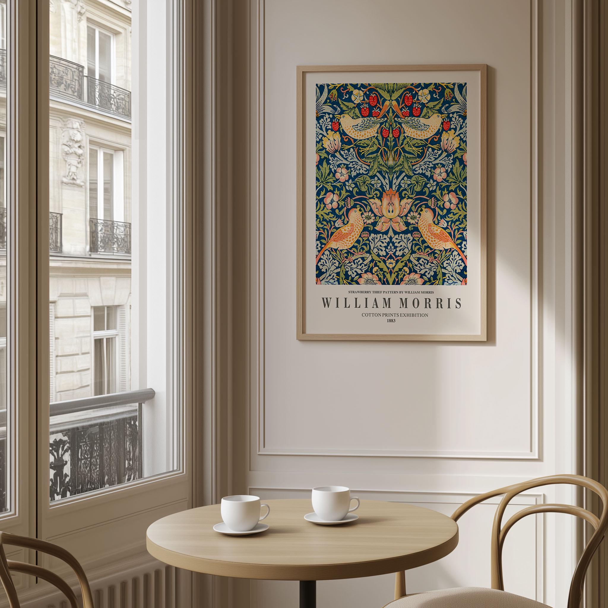 William Morris 'Strawberry Thief' Framed Print: Vintage Botanical