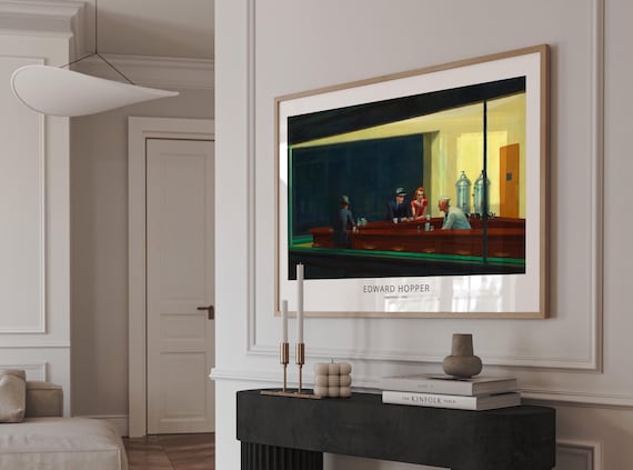 Edward Hopper Nighthawks Print: Vintage Fine Art Poster, Framed Option