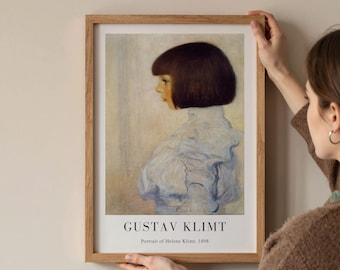 グスタフ・クリムト「ヘレーネ・クリムト」肖像画プリント：額入り