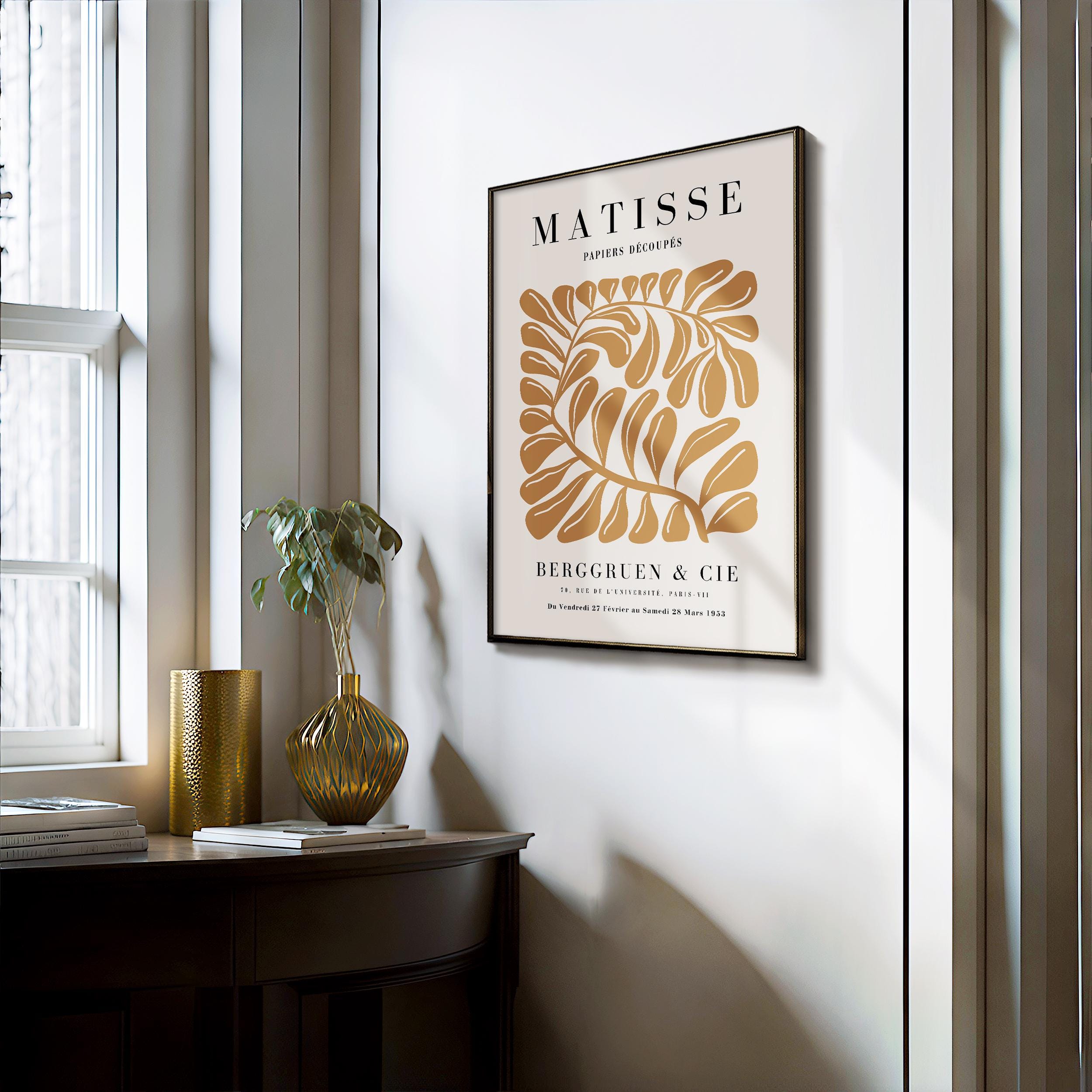 Matisse Leaf Print: Ochre Botanical Wall Art, Framed Option - Etsy