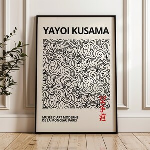 Yayoi Kusama Print, Framed Wall Art Bedroom Decor, Japanese Wall Art Large Wall Art Modern Minimalist Wall Art