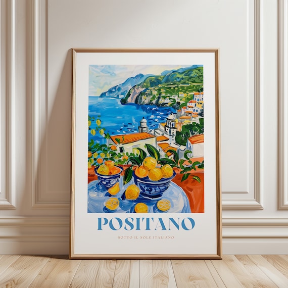 Positano Print: Framed Italian Coastal Wall Art