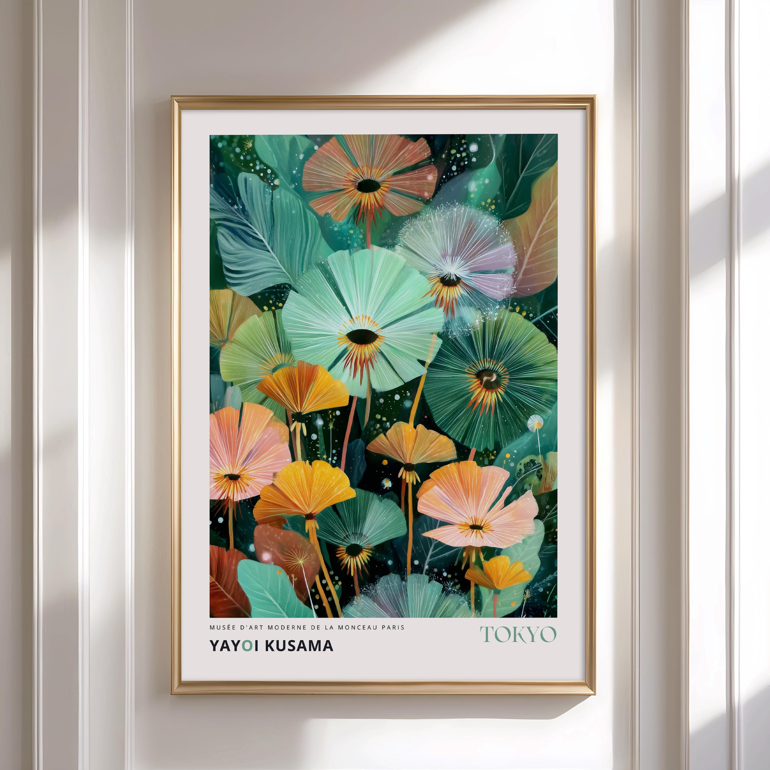 草間彌生の花のアートプリント：カラフルな植物の壁飾り - Etsy 日本