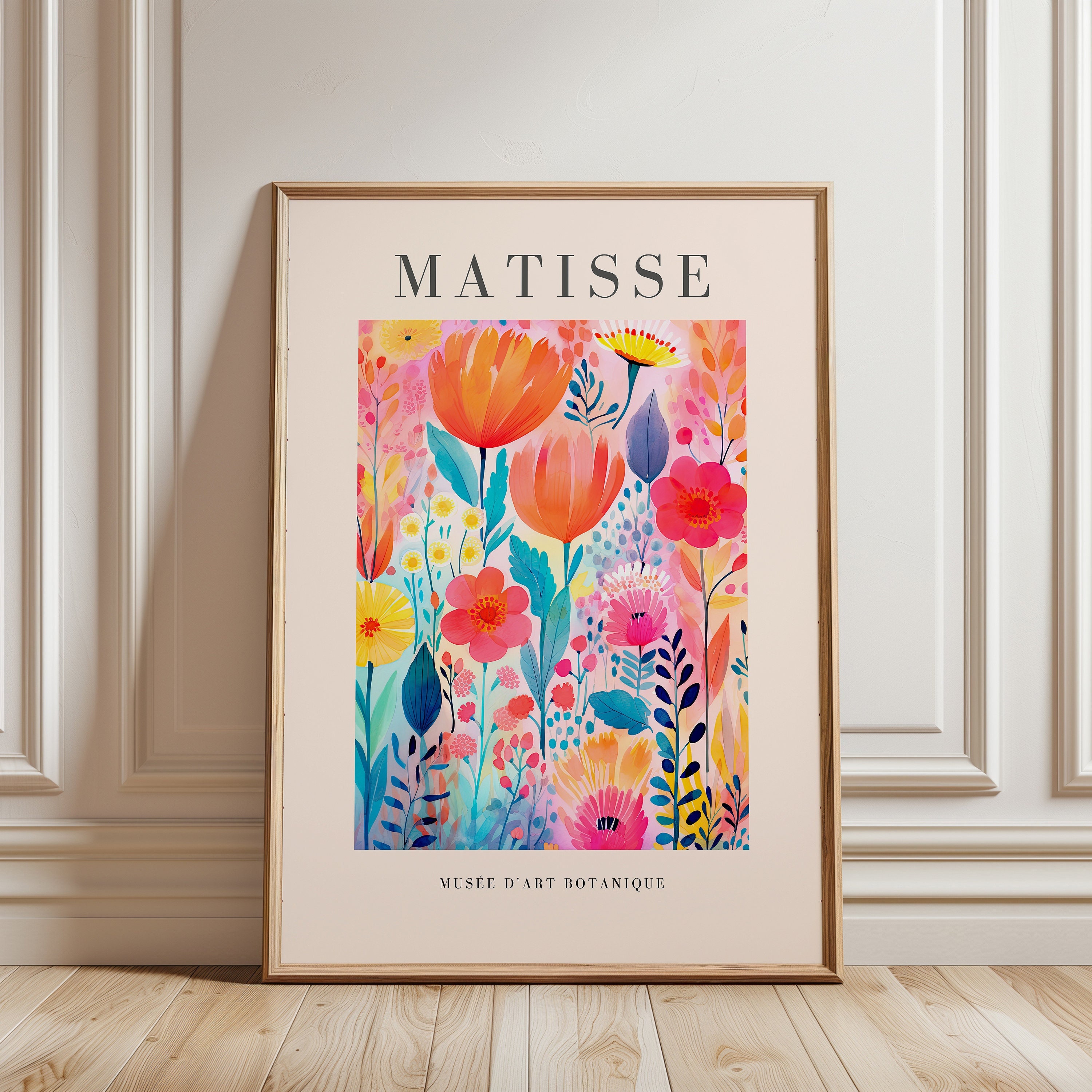 Impression de fleurs Matisse : oeuvre d'art murale botanique