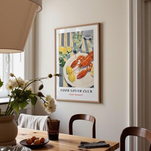 Lobster Print: Food Lover Club Kitchen Wall Art image 11
