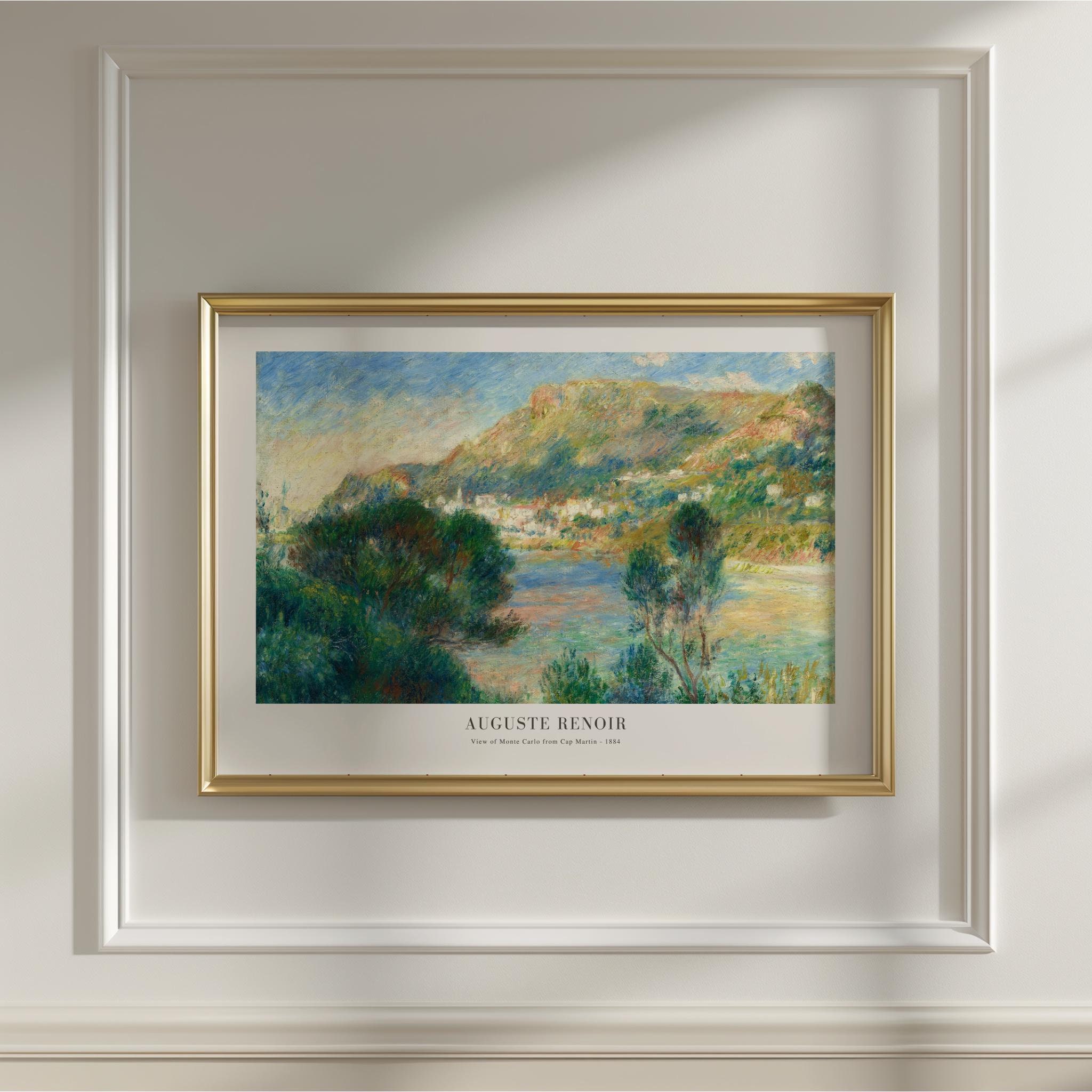 Renoir Monte Carlo View Print: Vintage Landscape Painting, Framed