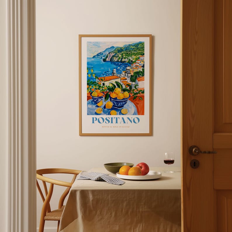 Positano Print: Framed Italian Coastal Wall Art image 4