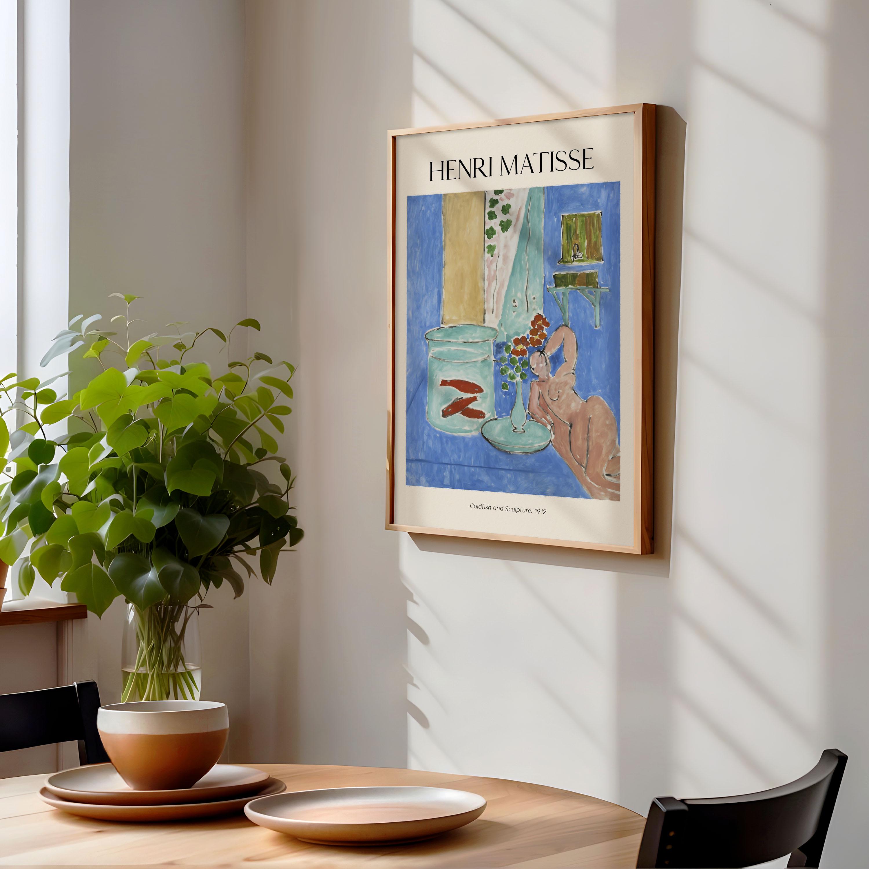 Henri Matisse - Goldfish and Sculpture Print - Framed Wall Art