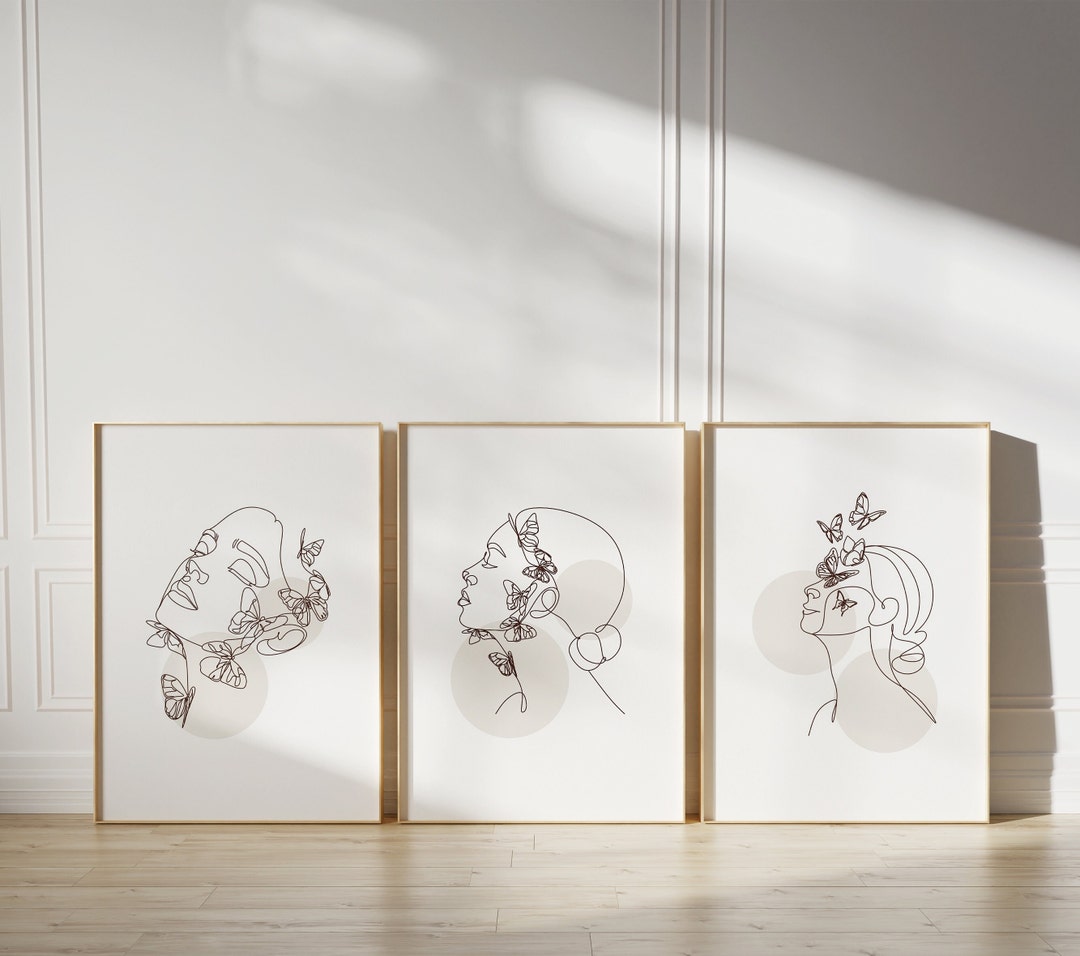 Woman Line Art Print Set: Minimalist Gallery Wall Decor - Etsy