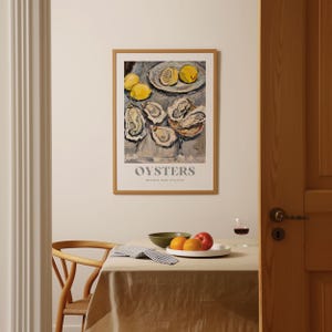Italian Oysters Illustration: Kitchen Food Wall Art Print image 2