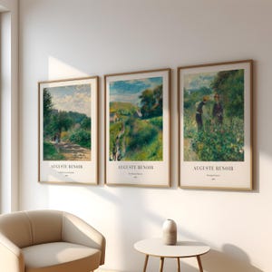 Renoir Poster Set of 3 – Impressionist Vintage Paintings, Classic Museum Art Prints, French Landscape Wall Decor image 10