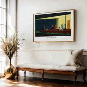 Edward Hopper Nighthawks Druck: Vintage Fine Art Poster, optional mit Rahmen Bild 11
