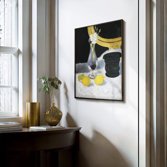 アンリ・マティス「レモンのある静物画」プリント - 額入りジクレー