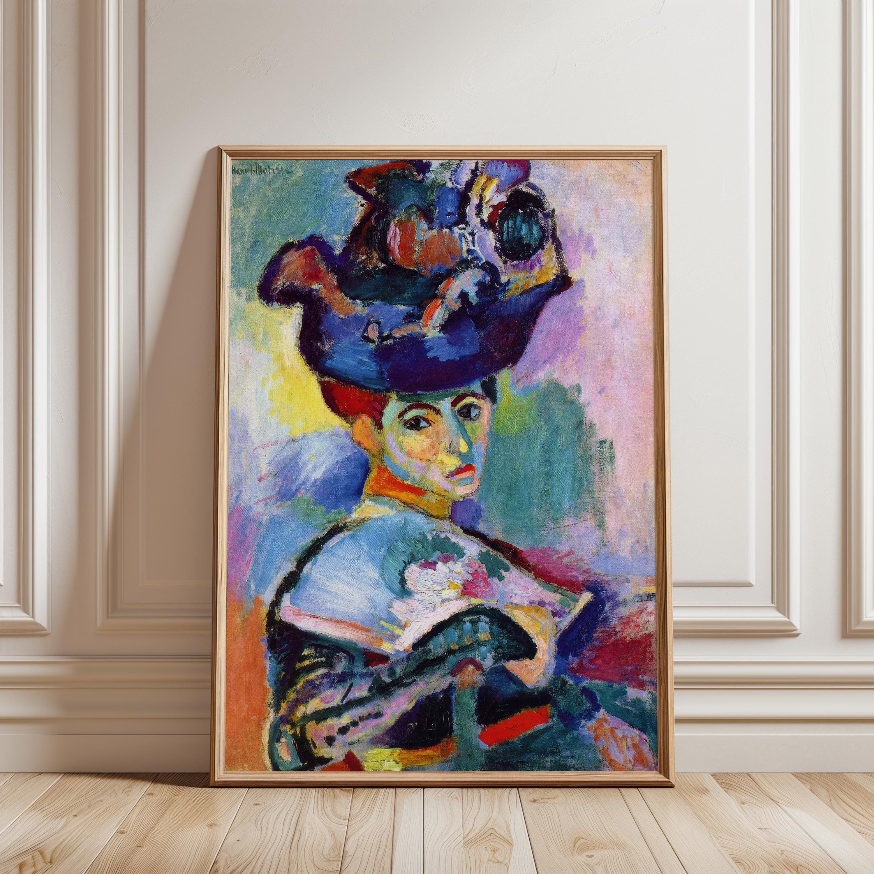 マティスの「帽子をかぶった女性」のプリント：額入りアート、リビング