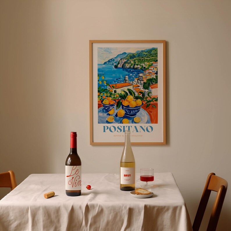 Positano Print: Framed Italian Coastal Wall Art image 14