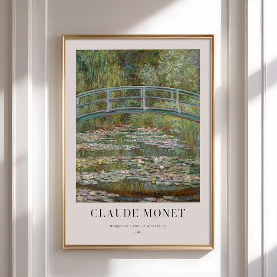 美品　Claude Monet 【arched bridge】 Amazon.com: Bridge over a Pond of Water Lilies - From an