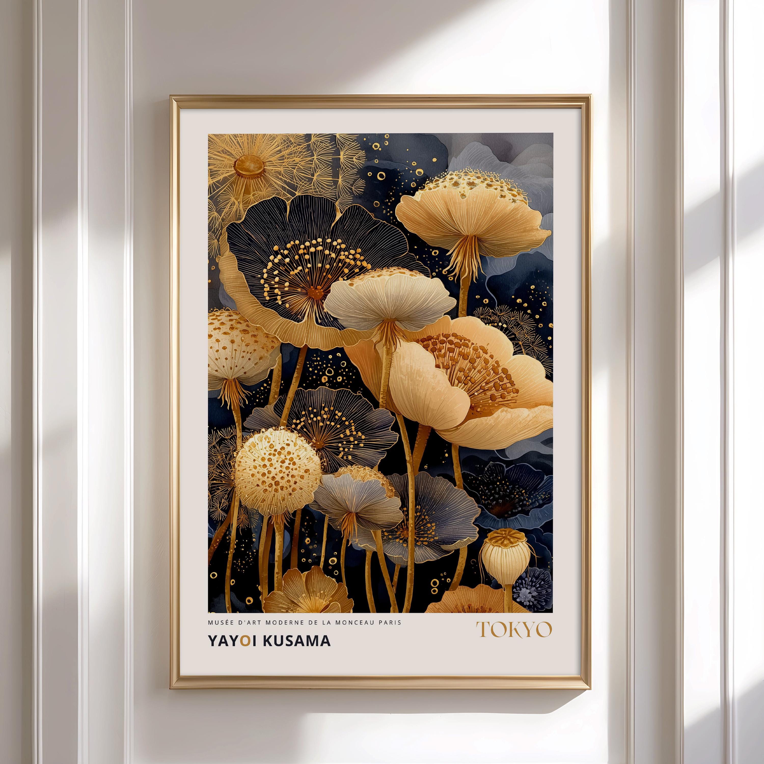Yayoi Kusama Flower Print: Botanical Wall Art, Framed Option