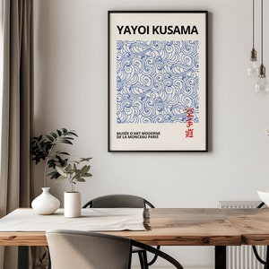 Impression YAYOI KUSAMA, décoration minimaliste encadrée d'art mural, art mural japonais, affiche Yayoi Kusama, déco minimaliste d'art moderne japonais image 6
