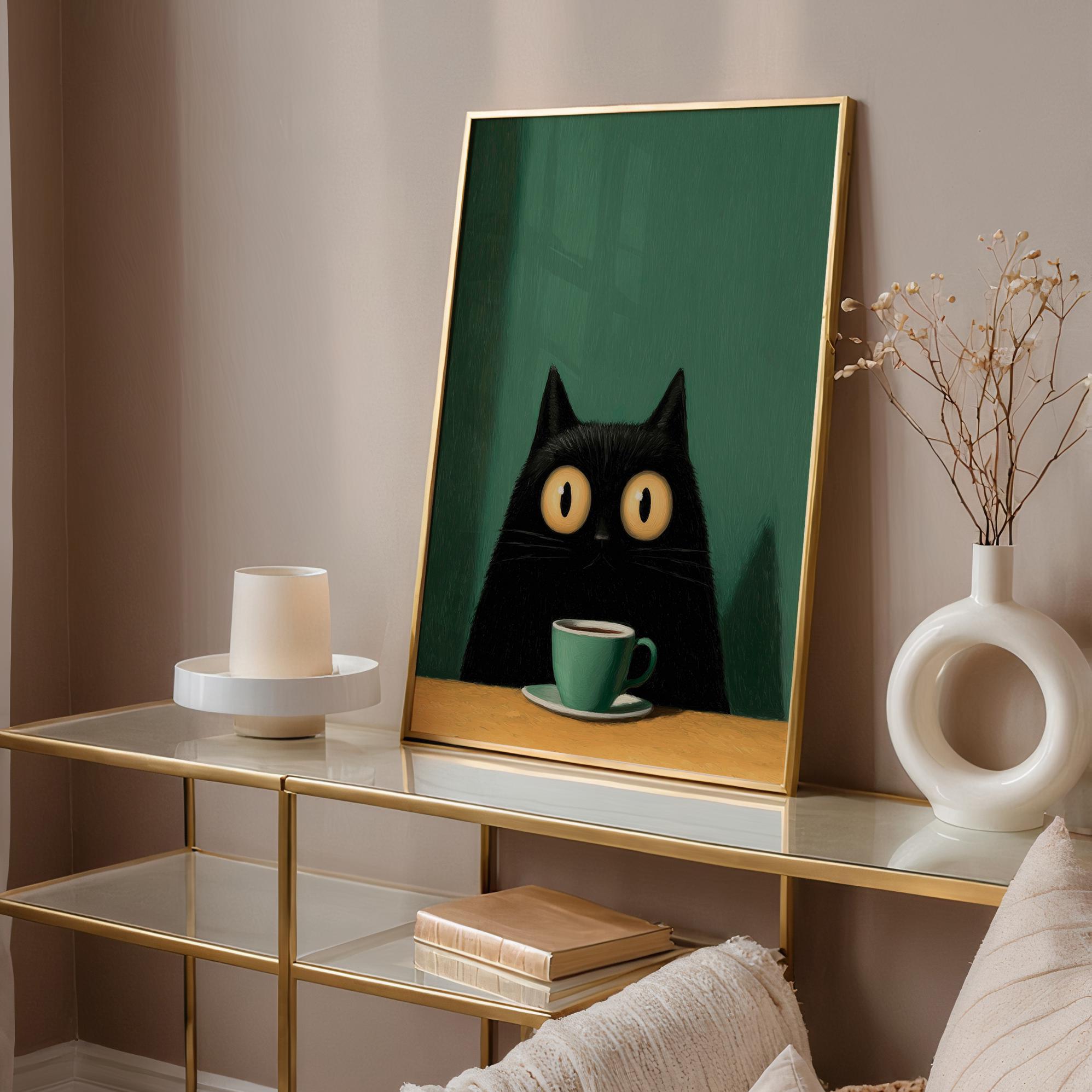BLACK CAT　壁飾り棚 Black Cat Wooden Shelf Moon Phase Floating Shelf Chakra Crystal